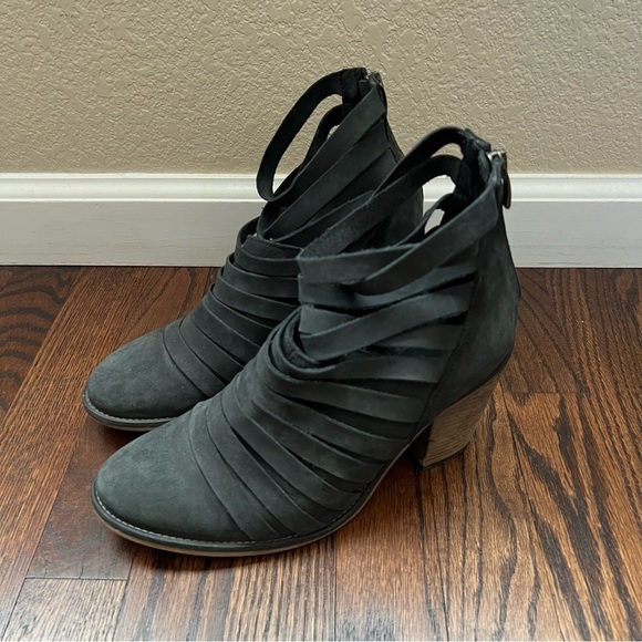 Free People Hybrid Strappy Suede Leather Boots Booties Heels Size 40 US 9-9.5, - Picture 6 of 16